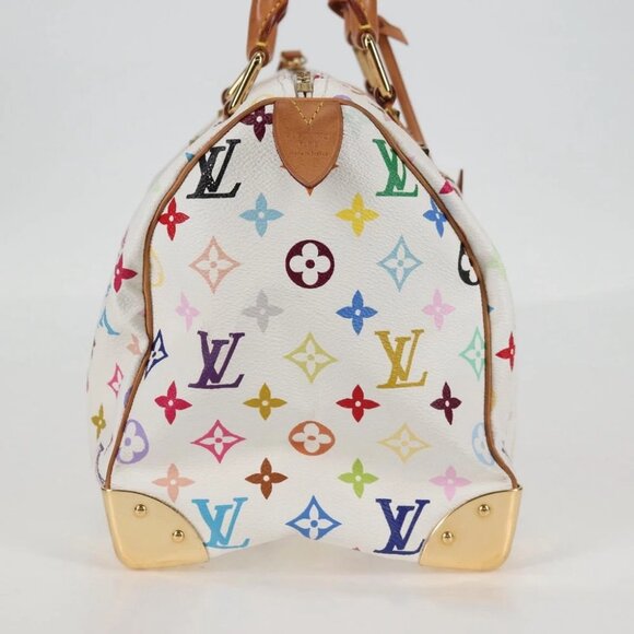 LOUIS VUITTON Monogram Multicolor Speedy 30 Bag White Bron - Picture 3 of 15